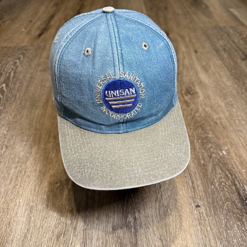 Unisan Snapback Hat Green Blue Khaki Tan Work Chore 90s Vintage Trucker Cap